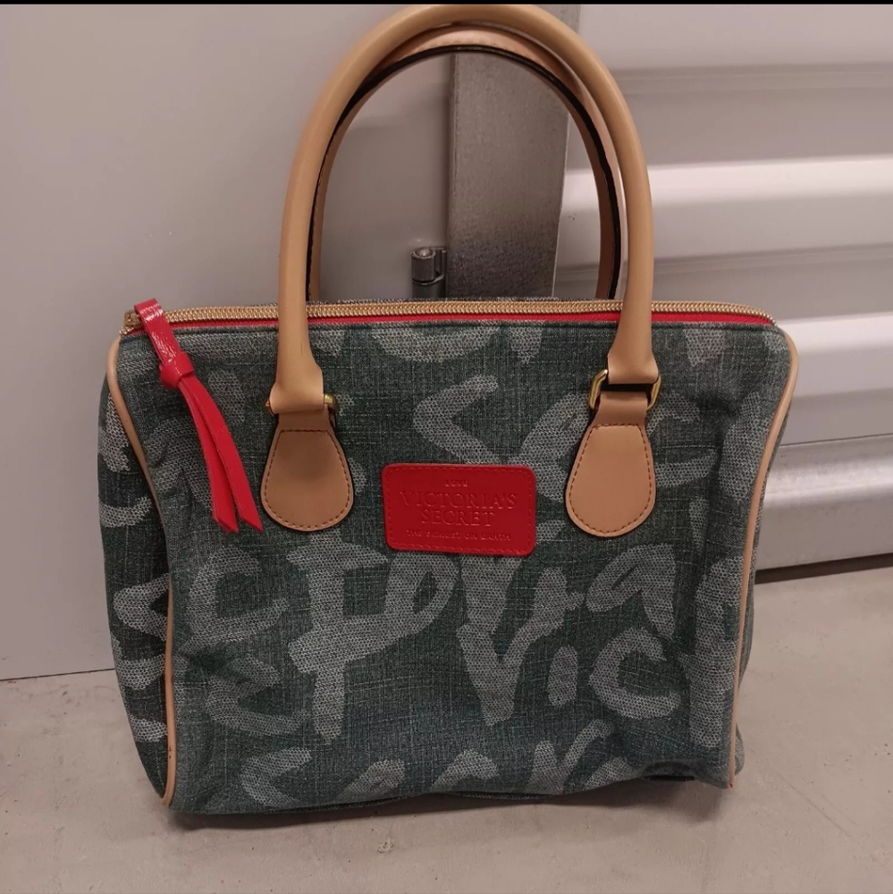 VICTORIA'S SECRET Canvas Satchel Handbag Purse Weekender Bag 9x10
